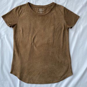 Majestic Filatures Camel T Shirt, Perforated, Very Soft, Size 2.